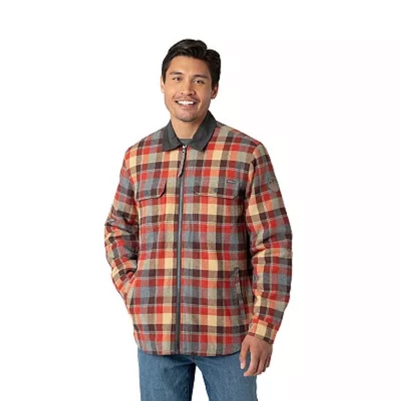 Men's Eddie Bauer Faux Shearling Plaid Jacket, XL
